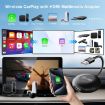 Wireless CarPlay Adapter: USB & HDMI Wired to Wireless, Round (Carbon Fiber) - 3