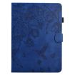 Galaxy Tab A7 10.4 T500 Floral Bird Embossed Leather Case Dark Blue - 2