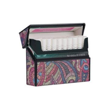 IQOS Electronic Cigarette Leather Storage Box - Cashew Flower Purple - 1