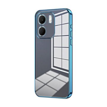 OPPO A5x 5G Transparent Plating Phone Case - Blue - 1