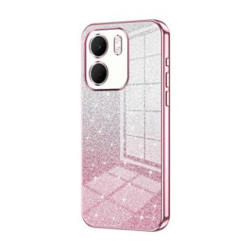 OPPO A5x 5G Glitter Gradient Pink Case with Electroplated Design - 1