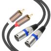 RCA to XLR 3pin Audio Cable, 1.5m, Black Silver - 2