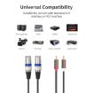 RCA to XLR 3pin Audio Cable, 1.5m, Black Silver - 3