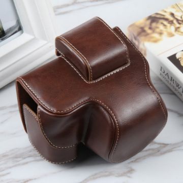 Nikon Z50/Z30 Magnetic Leather Camera Case Bag with Strap (Coffee) - 1