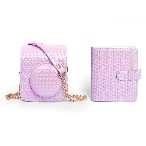 Instax Mini 12 Purple Leather Case & Album Set with Strap - 1
