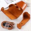 Sony A6400 Full Body PU Leather Camera Case Bag with Strap (Brown) - 5