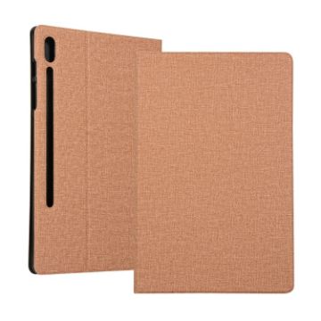 Gold Flip Leather Case for Galaxy Tab S6 T860 with Holder - 1