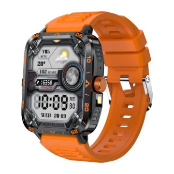 ZW59 1.95" Orange Sports Smart Watch, BT Call, Blood Oxygen/HR Monitor - 1