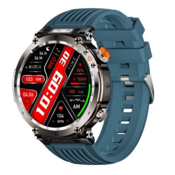 HT30 1.7" IP68 Waterproof Smart Watch, Flashlight & Compass (Blue) - 1
