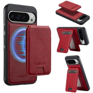 Google Pixel 10 Pro XL LC.IMEEKE L3 RFID Card Bag Magsafe Case Red - 1