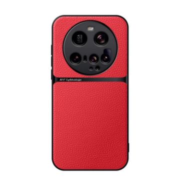 Xiaomi 15 Ultra Red Litchi Leather Shockproof Magnetic Case - 1