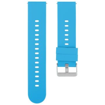 18mm Blue Silicone Watch Band with Steel Buckle - 1
