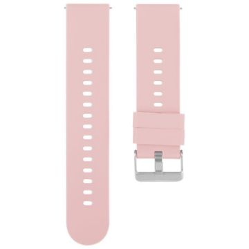 Pink 18mm Silicone Watch Band with Steel Buckle - 1