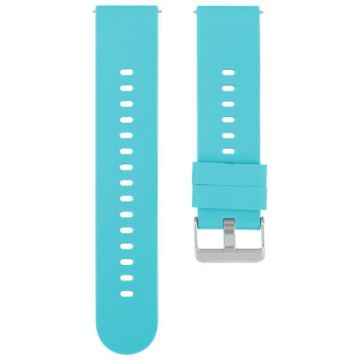 Lake Blue 20mm Silicone Watch Band with Steel Buckle - 1