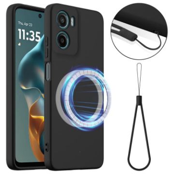 Moto G05/E15 Shockproof Silicone Magsafe Case (Black) - 1
