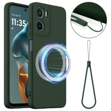 Moto G05/E15 Shockproof Dark Green Magsafe Silicone Case - 1