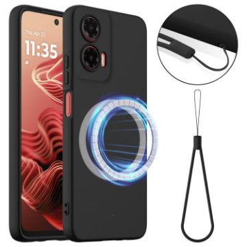 Moto G35 5G Shockproof Black Silicone Magsafe Case - 1