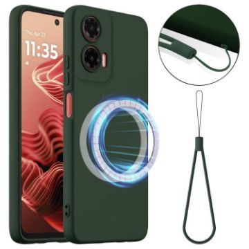 Moto G35 5G Shockproof Magsafe Silicone Case - Dark Green - 1