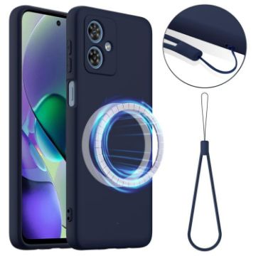 Shockproof Silicone MagSafe Case for Moto G54/G54 Power (Navy Blue) - 1