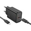 hoco N62 PD30W Charger Set with 1m Type-C to 8 Pin Cable, EU Plug - 1