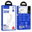 hoco N63 PD30W+QC3.0 Charger EU Plug with 1m Type-C to 8 Pin Cable - 3