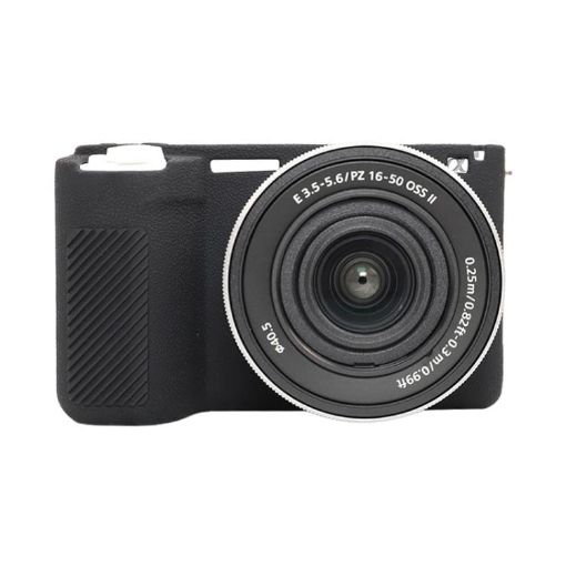 Sony ZV-E10 II/ZV-E10M2 Black Litchi Texture Silicone Case - 1