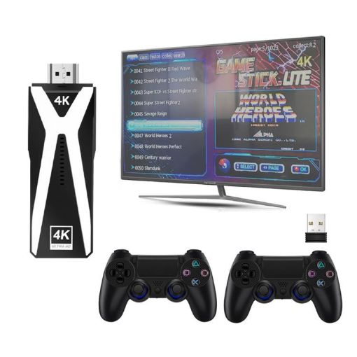 M10 4K Ultra HD Game TV Stick, 128GB, Dual Gamepads, Black - 1