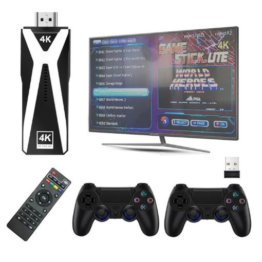 M10 4K Ultra HD Game TV Stick 64GB with Dual Gamepads & Remote - 1