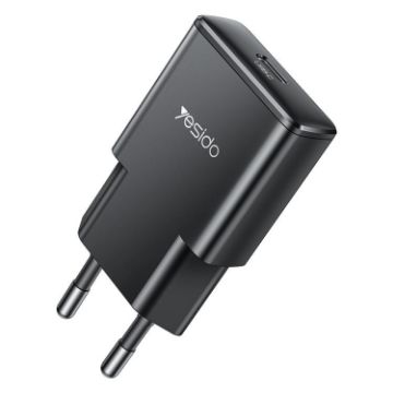 Yesido YC74 30W Ultra-thin USB-C Travel Charger, EU Plug Black - 1