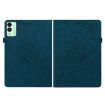 Tecno Megapad 11 Tablet Case - Blue Butterfly Flower Embossed Leather - 2