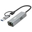USB-C & USB3.0 to RJ45 5G Gigabit Ethernet Adapter (Grey) - 1