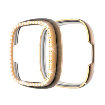 Rose Gold Diamonds PC Case for Fitbit Versa 3/Versa Sense - 1