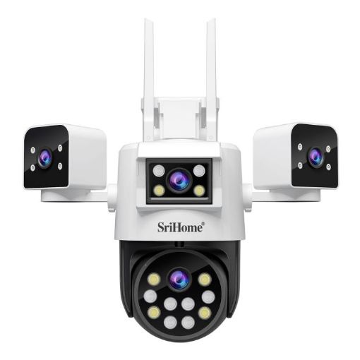 SriHome SH066 8MP Quad Lens Camera with Night Vision & Audio (UK Plug) - 1