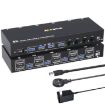 8K 30Hz Dual Monitor KVM Switch, 4 In 2 Out, DP/USB3.0, UK Plug - 1
