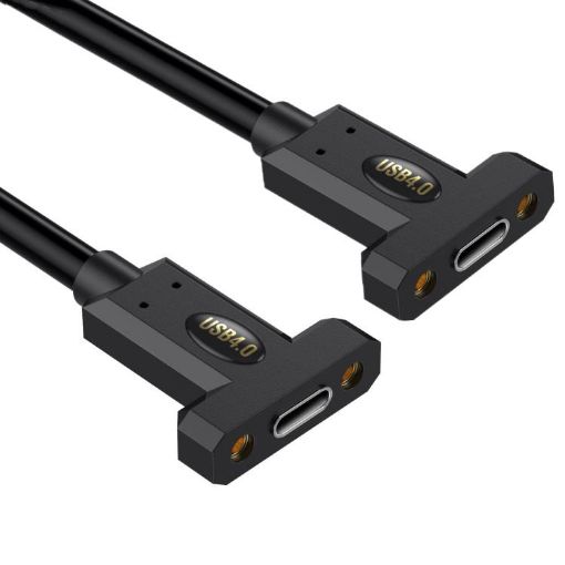 USB4 Type-C Female to Female Panel Extension Cable, 0.3m - 1