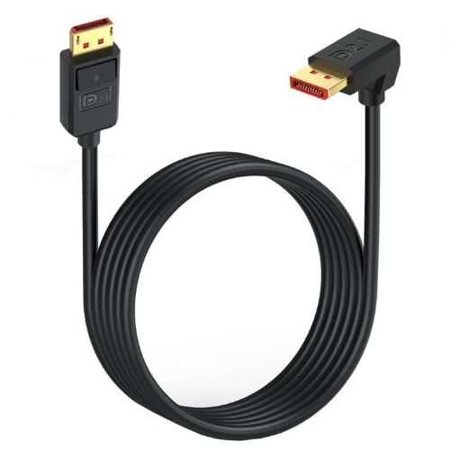 DP2.1 Down Elbow 52Gbps 16K DisplayPort Extension Cable 1.8m (Black) - 1