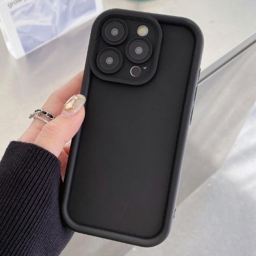 iPhone 16 Pro Max Black Shockproof Frosted TPU Phone Case - 1