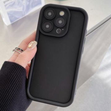 iPhone 15 Pro Shockproof TPU Frame Frosted Case (Black) - 1