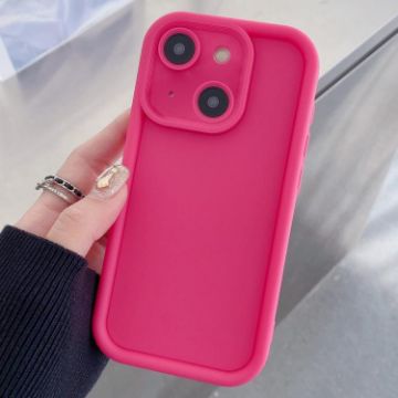 iPhone 15 Plus Shockproof Rose Red TPU Case with Precise Hole - 1