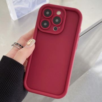 iPhone 12 Pro Max Wine Red Shockproof Frosted TPU Phone Case - 1