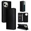 Sharp Aquos R10/R9 Flip Leather Case - Black Cubic Grid Texture - 1