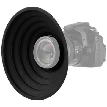 Black Universal Silicone Lens Hood, Size: 70-90mm - 1