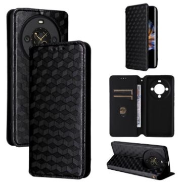 Fossibot S3 Pro Black Cubic Grid Leather Flip Phone Case - 1