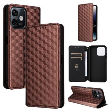 Ulefone Note 16 Pro Brown Flip Leather Case with Grid Texture - 1