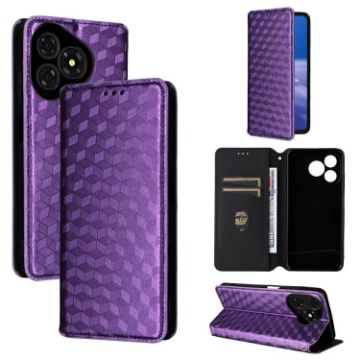 Ulefone Note 19 Flip Leather Case with Cubic Grid Texture, Purple - 1