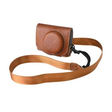 Canon G7 X Mark III Retro Leather Camera Case with Strap (Coffee) - 1