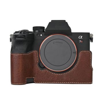 Sony ILCE7RM5/A7R5 Litchi Texture PU Leather Camera Case (Coffee) - 1
