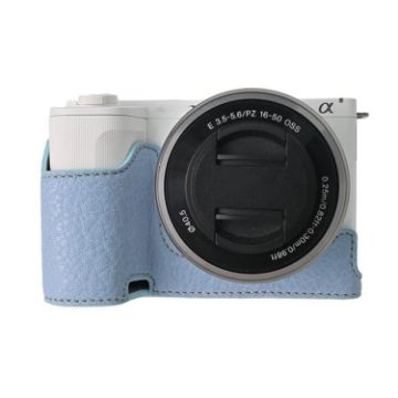 Blue Litchi PU Leather Half Case for Sony Alpha ZV-E10 II/ZV-E10M2 - 1