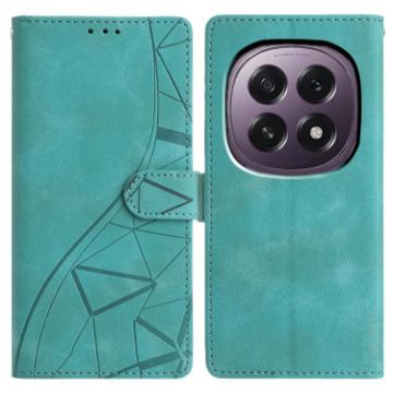 OPPO A5 5G Green Triangles Embossed Leather Phone Case - 1