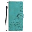 OPPO A5 5G Green Triangles Embossed Leather Phone Case - 2